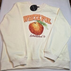 White Fox Sweatshirt Off White S/m Nwt